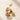 ENVYONE 18K Gold Plated huggie hoop earrings with textured wave design on beige stone