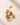 ENVYONE 18K Gold Plated huggie hoop earrings with textured wave design on beige stone