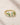 ENVYONE 18K Gold Plated 925 Sterling Silver adjustable ring featuring green zircon stones and delicate leaf detailing.